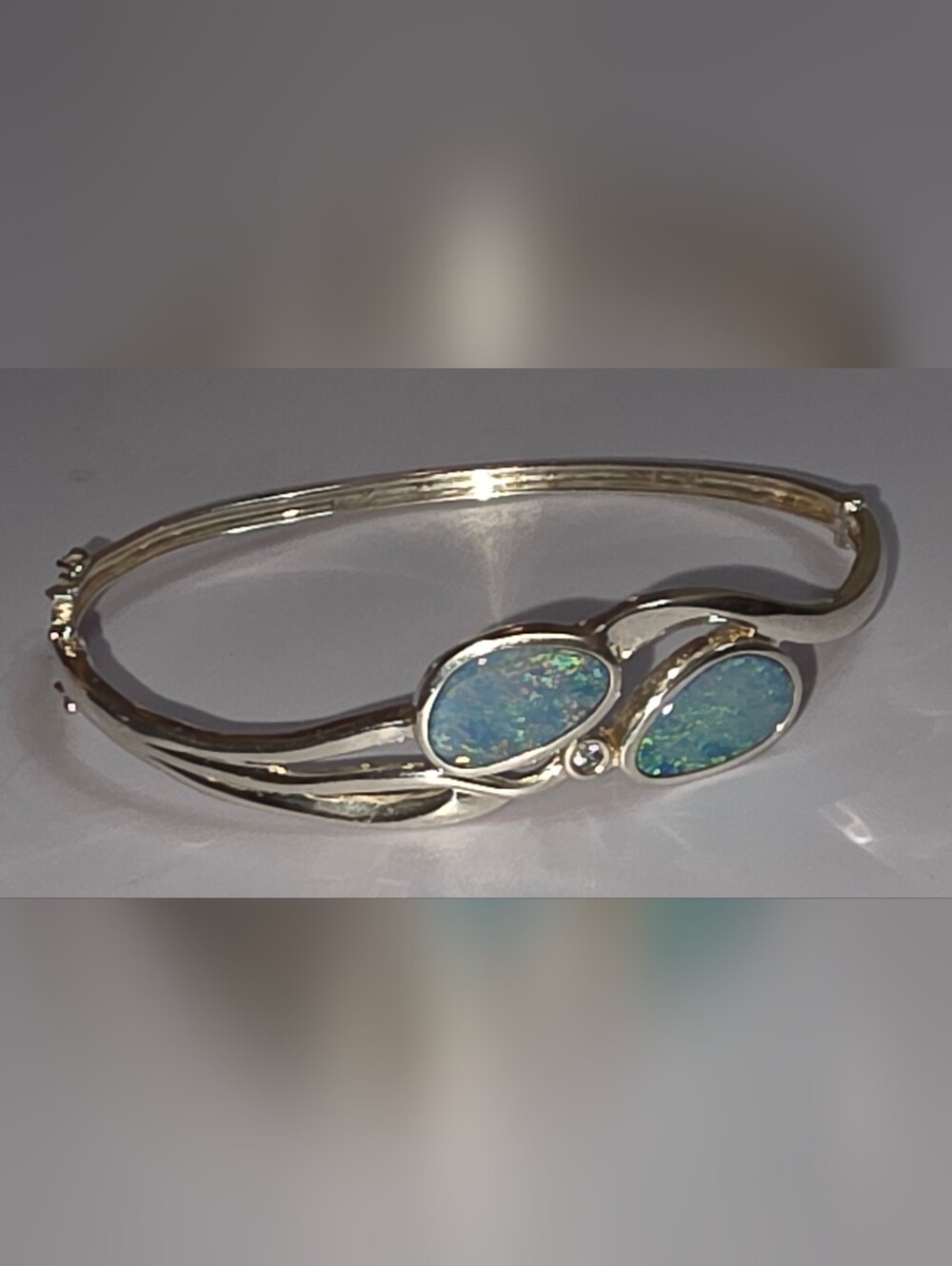 WHITNEY KELLY STERLING SILVER, 925 OPAL & DIAMOND BRACELET  UP TO A 7 IN WRIST